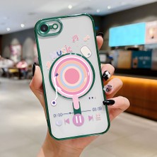 Ucuc iPhone 7/8/se 2020 2022 Uyumlu Şeffaf Arka Yüzeyli Manyetik Darbeye Dayanıklı Silikon Kılıf