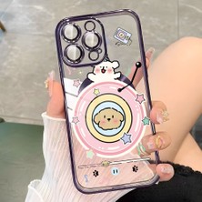 Ucuc iPhone 16 Pro Uyumlu Şeffaf Arka Yüzeyli Manyetik Darbeye Dayanıklı Silikon Kılıf