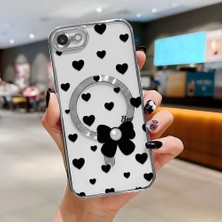 Ucuc iPhone 7/8/se 2020 2022 Uyumlu Şeffaf Arka Yüzeyli Manyetik Darbeye Dayanıklı Silikon Kılıf