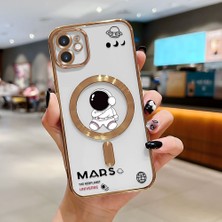 Ucuc iPhone 11 Uyumlu Şeffaf Arka Yüzeyli Manyetik Darbeye Dayanıklı Silikon Kılıf