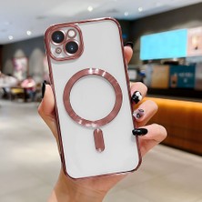 HONTINGA iPhone 14 Plus ile Uyumlu Şeffaf Magsafe Wireless Kılıfı Düşüme Önleyici Basitlik Anti Düşme Kamera Korumali Yumuşak Silikon Telefon Kılıfı Kadın ve Erkek Için Uygundur K7-2000