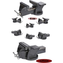 Moonshop Pro Çelik Kol 125 mm Özel Alışımlı Paslanmaz Dövme Çelik Sabit Tezgah Masa Mengenesi Profesyonel..