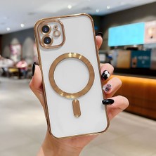 HONTINGA iPhone 12 ile Uyumlu Şeffaf Magsafe Wireless Kılıfı Düşüme Önleyici Basitlik Anti Düşme Kamera Korumali Yumuşak Silikon Telefon Kılıfı Kadın ve Erkek Için Uygundur K7-2000