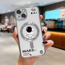 Ucuc iPhone 14 Uyumlu Şeffaf Arka Yüzeyli Manyetik Darbeye Dayanıklı Silikon Kılıf