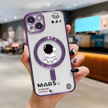 Ucuc iPhone 14 Uyumlu Şeffaf Arka Yüzeyli Manyetik Darbeye Dayanıklı Silikon Kılıf