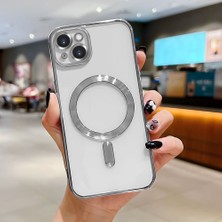HONTINGA iPhone 15 Plus ile Uyumlu Şeffaf Magsafe Wireless Kılıfı Düşüme Önleyici Basitlik Anti Düşme Kamera Korumali Yumuşak Silikon Telefon Kılıfı Kadın ve Erkek Için Uygundur K7-2000