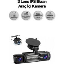 MPIA 1080P Ön Arka ve Araç Içi Kayıt Kamerası 3 Kamera Lens Hareket Algılama Park Yardım 3.16INÇ Ekran