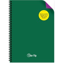 Keskin Color Keskin A4 Çizgili Pp Kapak Çift Renkli Spiralli Defter - Koyu Yeşil