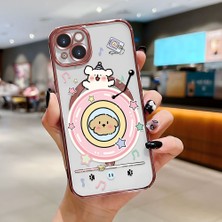Ucuc iPhone 14 Plus Uyumlu Şeffaf Arka Yüzeyli Manyetik Darbeye Dayanıklı Silikon Kılıf
