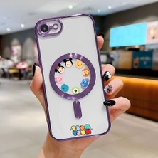 HONTINGA iPhone Se 2022 ile Uyumlu Şeffaf Magsafe Wireless Kılıfı Düşüme Önleyici Basitlik Anti Düşme Kamera Korumali Karikatür Desen Yumuşak Silikon Telefon Kılıfı Kadın ve Erkek Için Uygundur K7-2109