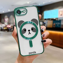 HONTINGA iPhone 16E ile Uyumlu Şeffaf Magsafe Wireless Kılıfı Düşüme Önleyici Basitlik Anti Düşme Kamera Korumali Panda Desen Yumuşak Silikon Telefon Kılıfı Kadın ve Erkek Için Uygundur K7-2108