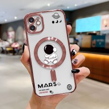 Ucuc iPhone 11 Uyumlu Şeffaf Arka Yüzeyli Manyetik Darbeye Dayanıklı Silikon Kılıf