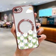 Ucuc iPhone 7/8/se 2020 2022 Uyumlu Şeffaf Arka Yüzeyli Manyetik Darbeye Dayanıklı Silikon Kılıf