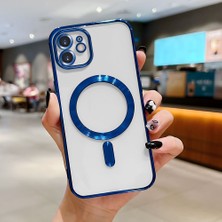 Ucuc iPhone 12 Uyumlu Şeffaf Arka Yüzeyli Manyetik Darbeye Dayanıklı Silikon Kılıf