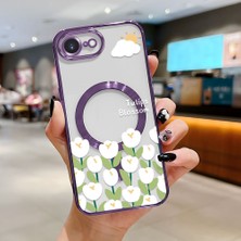 Ucuc iPhone 16E Uyumlu Şeffaf Arka Yüzeyli Manyetik Darbeye Dayanıklı Silikon Kılıf