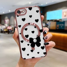 Ucuc iPhone 7/8/se 2020 2022 Uyumlu Şeffaf Arka Yüzeyli Manyetik Darbeye Dayanıklı Silikon Kılıf