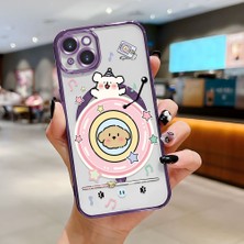 Ucuc iPhone 15 Plus Uyumlu Şeffaf Arka Yüzeyli Manyetik Darbeye Dayanıklı Silikon Kılıf