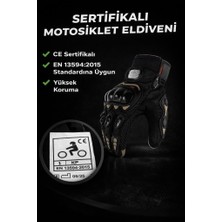 Prosev Sertifikalı Yasaya Uygun Pro Biker Tam Parmak Motosiklet Eldiveni