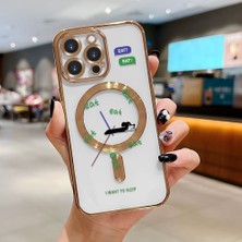 HONTINGA iPhone 14 Pro ile Uyumlu Şeffaf Magsafe Wireless Kılıfı Düşüme Önleyici Basitlik Anti Düşme Kamera Korumali Köpek Desen Yumuşak Silikon Telefon Kılıfı Kadın ve Erkek Için Uygundur K7-2094