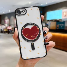 Ucuc iPhone 7/8/se 2020 2022 Uyumlu Şeffaf Arka Yüzeyli Manyetik Darbeye Dayanıklı Silikon Kılıf