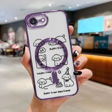 HONTINGA iPhone 16E ile Uyumlu Şeffaf Magsafe Wireless Kılıfı Düşüme Önleyici Basitlik Anti Düşme Kamera Korumali Köpek Desen Yumuşak Silikon Telefon Kılıfı Kadın ve Erkek Için Uygundur K7-2095