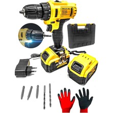 Moonshop Turbo Tools 36 Watt 5000 Ma 2 Li-Ion Çift Akülü Profesyonel Vidalama Şarjlı Matkap Eldiven