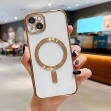 HONTINGA iPhone 15 Plus ile Uyumlu Şeffaf Magsafe Wireless Kılıfı Düşüme Önleyici Basitlik Anti Düşme Kamera Korumali Yumuşak Silikon Telefon Kılıfı Kadın ve Erkek Için Uygundur K7-2000