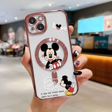 HONTINGA iPhone 14 ile Uyumlu Şeffaf Magsafe Wireless Kılıfı Düşüme Önleyici Basitlik Anti Düşme Kamera Korumali Mickey Desen Yumuşak Silikon Telefon Kılıfı Kadın ve Erkek Için Uygundur K7-2110