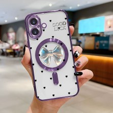 Ucuc iPhone 16 Uyumlu Şeffaf Arka Yüzeyli Manyetik Darbeye Dayanıklı Silikon Kılıf