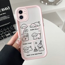 HONTINGA iPhone 11 Uyumlu Şeffaf Magsafe Wireless Köşe Düşüme Önleyici Basitlik Anti Düşme Kamera Korumali Köpek Deseni Silikon Telefon Kılıfı K7-0092