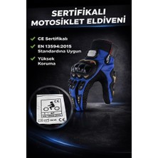 Prosev Sertifikalı Yasaya Uygun Pro Biker Tam Parmak Motosiklet Eldiveni