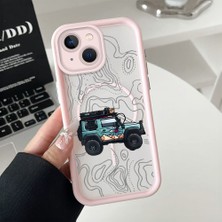 HONTINGA iPhone 14 Plus Uyumlu Şeffaf Magsafe Wireless Köşe Düşüme Önleyici Basitlik Anti Düşme Kamera Korumali Araba Deseni Silikon Telefon Kılıfı K7-0090