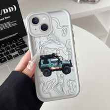 HONTINGA iPhone 14 Plus Uyumlu Şeffaf Magsafe Wireless Köşe Düşüme Önleyici Basitlik Anti Düşme Kamera Korumali Araba Deseni Silikon Telefon Kılıfı K7-0090