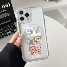 HONTINGA iPhone 16 Pro Uyumlu Şeffaf Magsafe Wireless Köşe Düşüme Önleyici Basitlik Anti Düşme Kamera Korumali Sevimli Kedi Deseni Silikon Telefon Kılıfı K7-0086