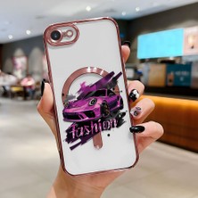 Ucuc iPhone 7/8/se 2020 2022 Uyumlu Şeffaf Arka Yüzeyli Manyetik Darbeye Dayanıklı Silikon Kılıf