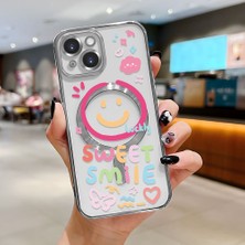 Ucuc iPhone 15 Uyumlu Şeffaf Arka Yüzeyli Manyetik Darbeye Dayanıklı Silikon Kılıf