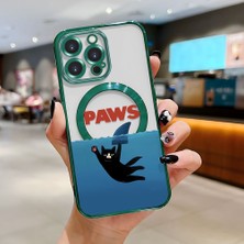 Ucuc iPhone 14 Pro Uyumlu Şeffaf Arka Yüzeyli Manyetik Darbeye Dayanıklı Silikon Kılıf