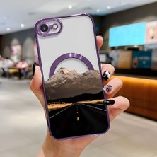 Ucuc iPhone 7/8/se 2020 2022 Uyumlu Şeffaf Arka Yüzeyli Manyetik Darbeye Dayanıklı Silikon Kılıf