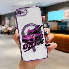 Ucuc iPhone 7/8/se 2020 2022 Uyumlu Şeffaf Arka Yüzeyli Manyetik Darbeye Dayanıklı Silikon Kılıf