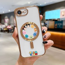 HONTINGA iPhone 16E ile Uyumlu Şeffaf Magsafe Wireless Kılıfı Düşüme Önleyici Basitlik Anti Düşme Kamera Korumali Karikatür Desen Yumuşak Silikon Telefon Kılıfı Kadın ve Erkek Için Uygundur K7-2109