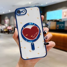 Ucuc iPhone 7/8/se 2020 2022 Uyumlu Şeffaf Arka Yüzeyli Manyetik Darbeye Dayanıklı Silikon Kılıf