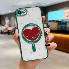 Ucuc iPhone 7/8/se 2020 2022 Uyumlu Şeffaf Arka Yüzeyli Manyetik Darbeye Dayanıklı Silikon Kılıf