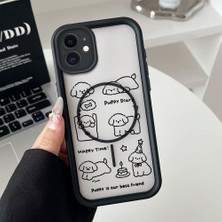 HONTINGA iPhone 11 Uyumlu Şeffaf Magsafe Wireless Köşe Düşüme Önleyici Basitlik Anti Düşme Kamera Korumali Köpek Deseni Silikon Telefon Kılıfı K7-0092