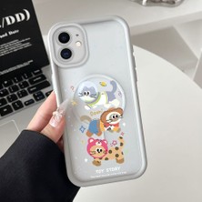 HONTINGA iPhone 12 Uyumlu Şeffaf Magsafe Wireless Köşe Düşüme Önleyici Basitlik Anti Düşme Kamera Korumali Sevimli Kedi Deseni Silikon Telefon Kılıfı K7-0086