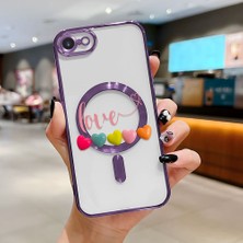 Ucuc iPhone 7/8/se 2020 2022 Uyumlu Şeffaf Arka Yüzeyli Manyetik Darbeye Dayanıklı Silikon Kılıf