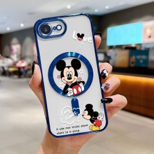 HONTINGA iPhone 16E ile Uyumlu Şeffaf Magsafe Wireless Kılıfı Düşüme Önleyici Basitlik Anti Düşme Kamera Korumali Mickey Desen Yumuşak Silikon Telefon Kılıfı Kadın ve Erkek Için Uygundur K7-2110