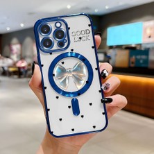 Ucuc iPhone 14 Pro Uyumlu Şeffaf Arka Yüzeyli Manyetik Darbeye Dayanıklı Silikon Kılıf