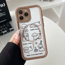 HONTINGA iPhone 14 Pro Uyumlu Şeffaf Magsafe Wireless Köşe Düşüme Önleyici Basitlik Anti Düşme Kamera Korumali Köpek Deseni Silikon Telefon Kılıfı K7-0092