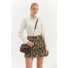 Nish&Chic Payetli Leopar Mini Etek