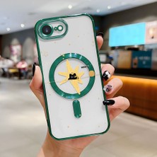 Ucuc iPhone 16E Uyumlu Şeffaf Arka Yüzeyli Manyetik Darbeye Dayanıklı Silikon Kılıf